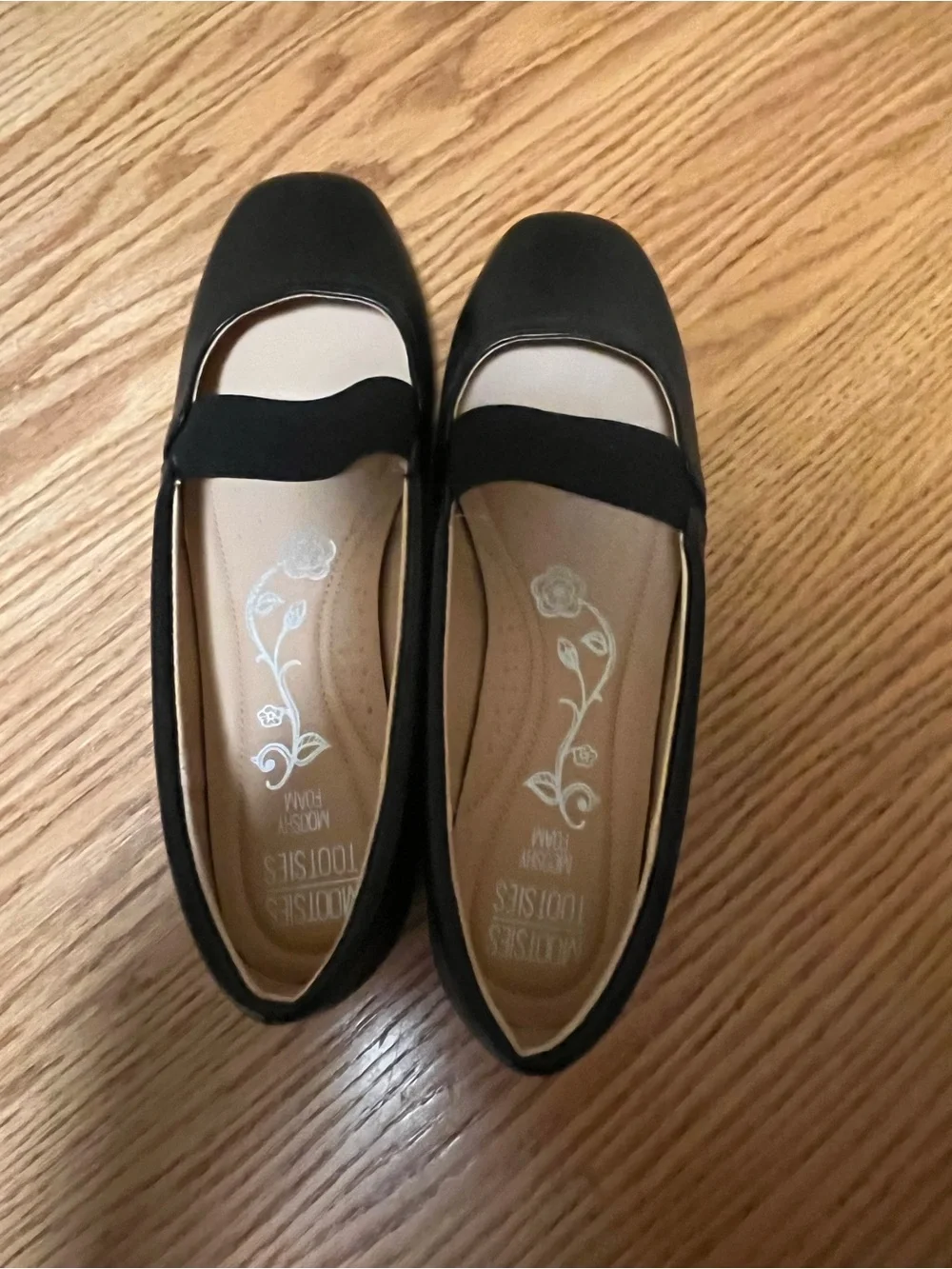 Mootsies Tootsies Women’s Size 10W Black Mary Jane Flats Comfort Shoes